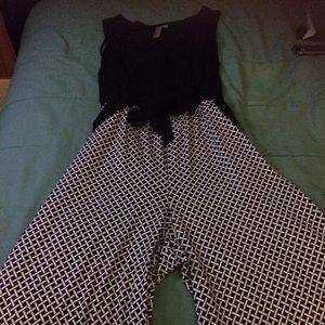 Deep v neck pants jumper