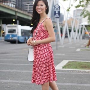 LOFT red and white medallion dress