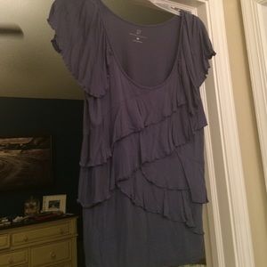 Layered, dark grey top. Size L