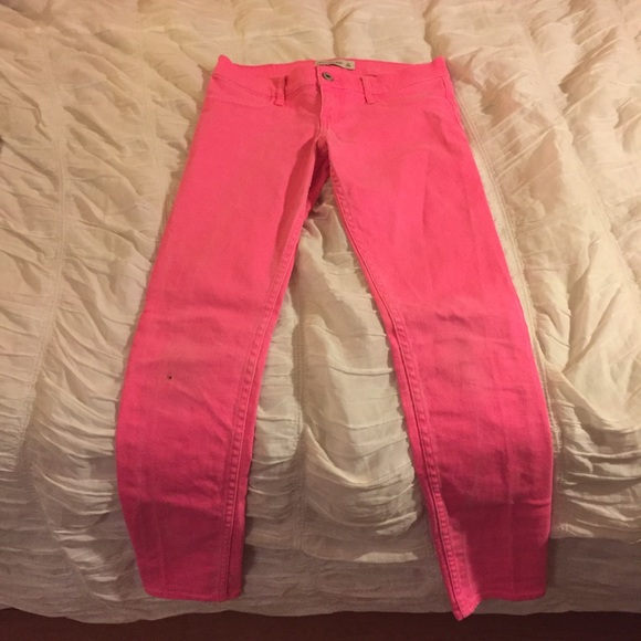 Abercrombie kids hot pink skinny jeans