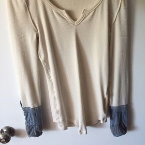 Cream Free People Long Sleeve