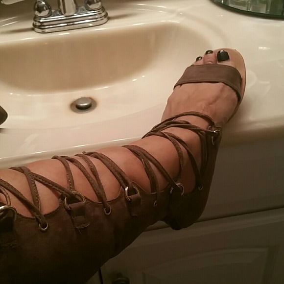 Charlotte  Shoes - Great condition gladiator faux suede shoes