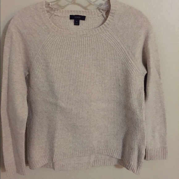 Jcrew size S cream sweater with elbow patches