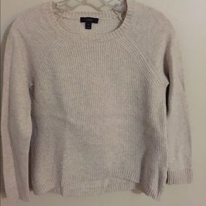 Jcrew size S cream sweater with elbow patches