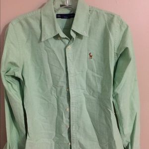 Slim fit Ralph Lauren button down in green EUC