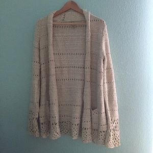 Lucky Brand crochet cardigan
