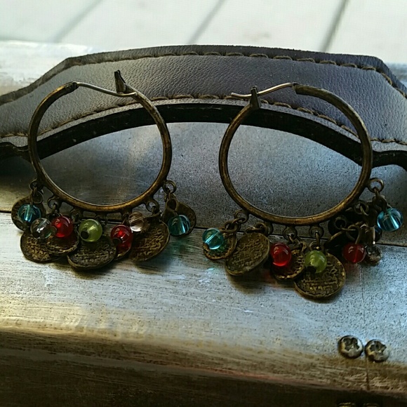 Brass like hoop earrings