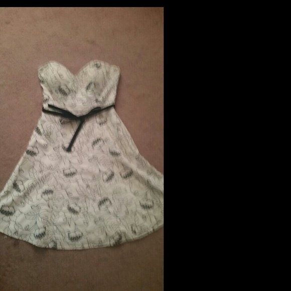 White and black dress