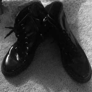Black combat boots