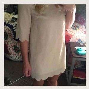Champagne TOBI Scallop Shift Dress