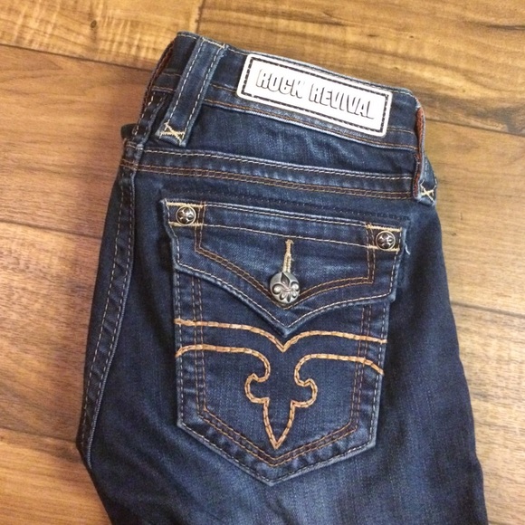 Rock Revival Skinny Jeans Dark Wash Buckle - Picture 1 of 4