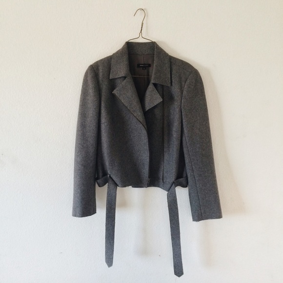 BCBGMaxAzria Grey Wool Moto Jacket