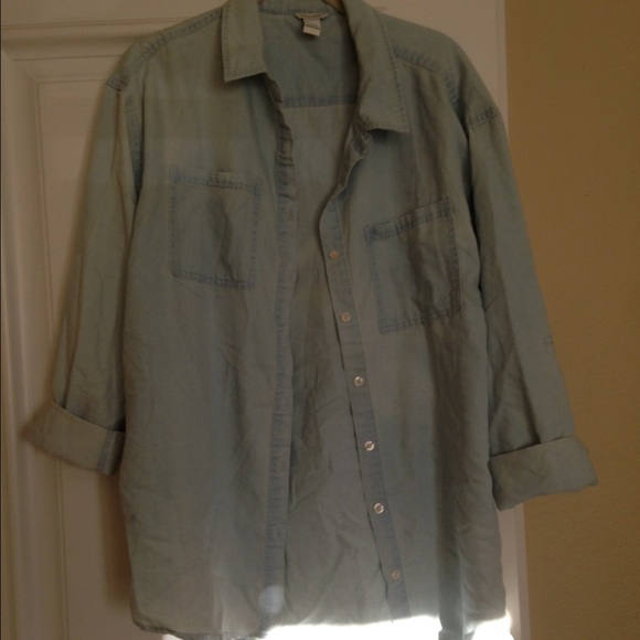 Oversized denim chambray