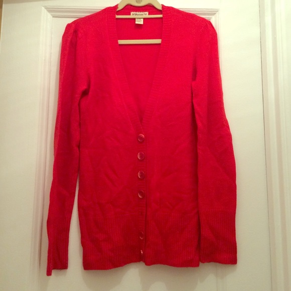 Red Marino wool cardigan