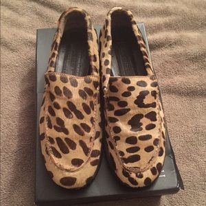 VIA SPIGA pony hair leopard loafer.