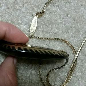 Pierre Cardin Jewelry - Vintage Tribal Painted Pendent Pierre Cardin Chain Pierre Cardin Jewelry - Vintage Tribal Painted Pendent Pierre Cardin Chain