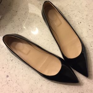 J Crew Harper Black Patent Leather Flats