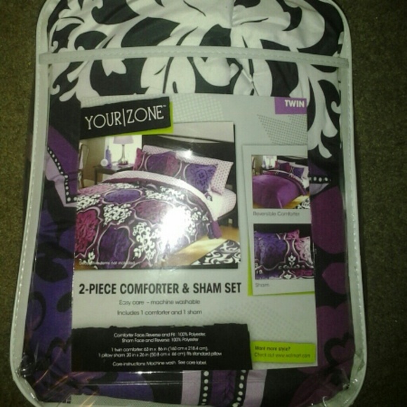 Cute Purple Twin Sized Comforter Set