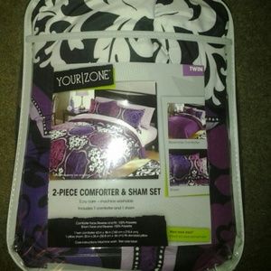 Cute Purple Twin Sized Comforter Set
