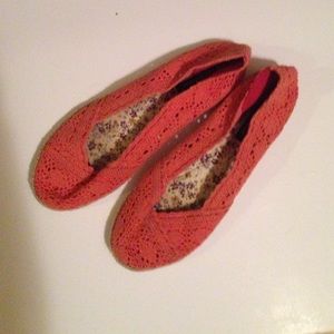 Women's 10 coral lace ballet flat