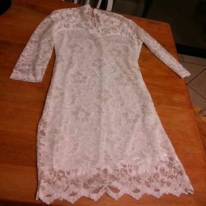 BRAND NEW White Lace Stretchy Dress