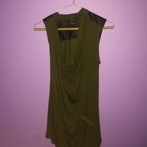 Olive and pleather blouse