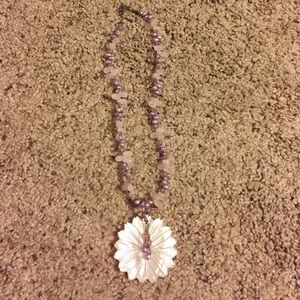 Light purple and opal shell necklace