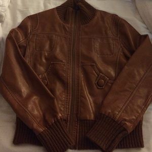 Bomber-style P-Leather jacket
