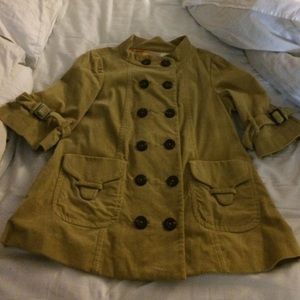 Anthro 3/4 sleeve Peacoat