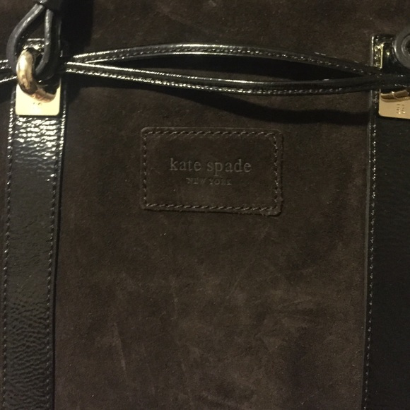 Dark brown Kate spade patent and suede bag - Picture 2 of 4