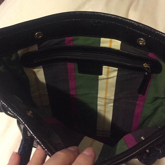 Dark brown Kate spade patent and suede bag - Picture 4 of 4