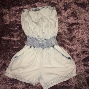 Denim washed out romper