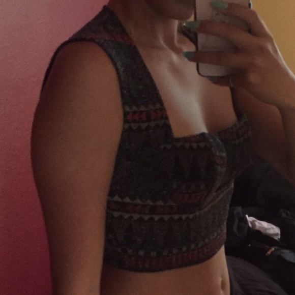 Beaded Aztec crop top