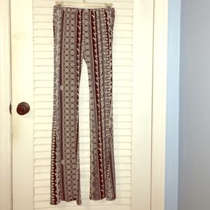 Patterned Wide Leg Pants