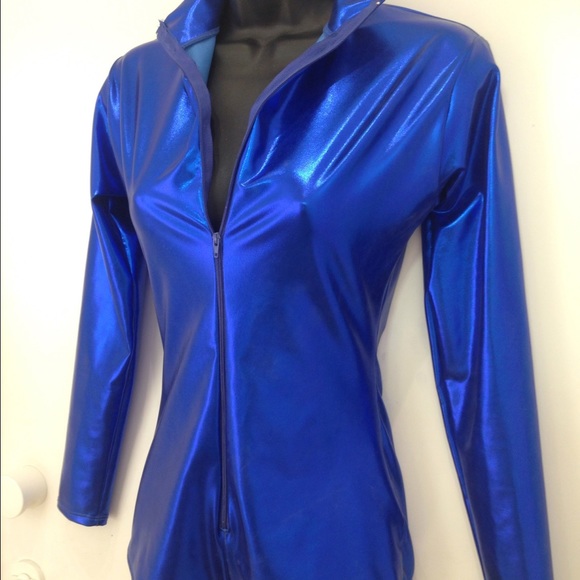 SOLD - Blue long sleeve bodysuit / romper - Picture 3 of 3