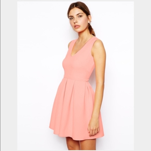 ASOS Structured Skater Dress with V Neck