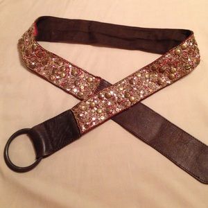 Gold brown and red sparkling belt old navy