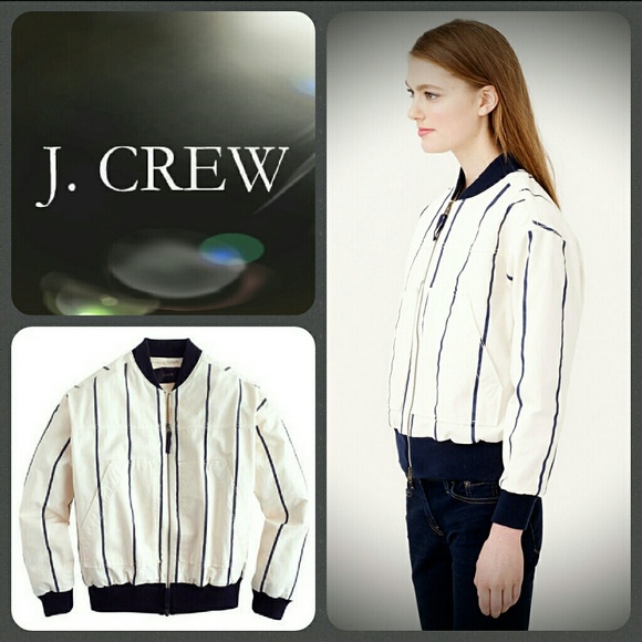 🆕J Crew Striped Bomber/Utility Jacket - Picture 2 of 4