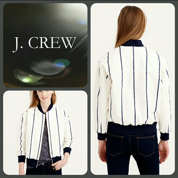 🆕J Crew Striped Bomber/Utility Jacket - Picture 3 of 4