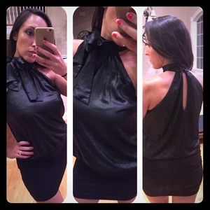 H&M Black Halter Top with Bow