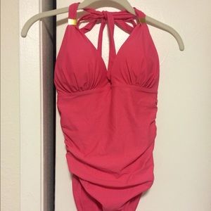 Hot pink sexy push-up one piece