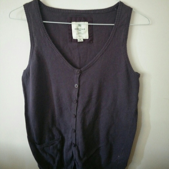 Purple Sleeveless Cardigan