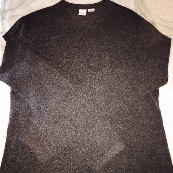 Armani Exchange trademark grey long sleeve sweater