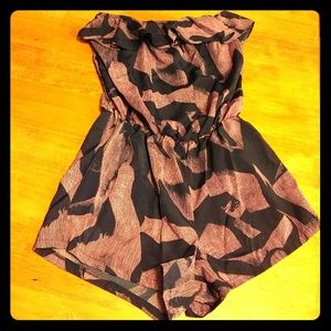 Navy Blue and light Purple Tube Top Romper