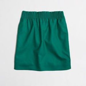 J. Crew pleated mini skirt in teal.