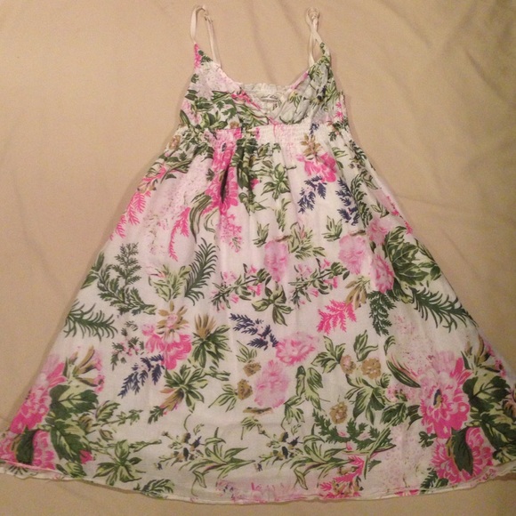 White floral sun dress