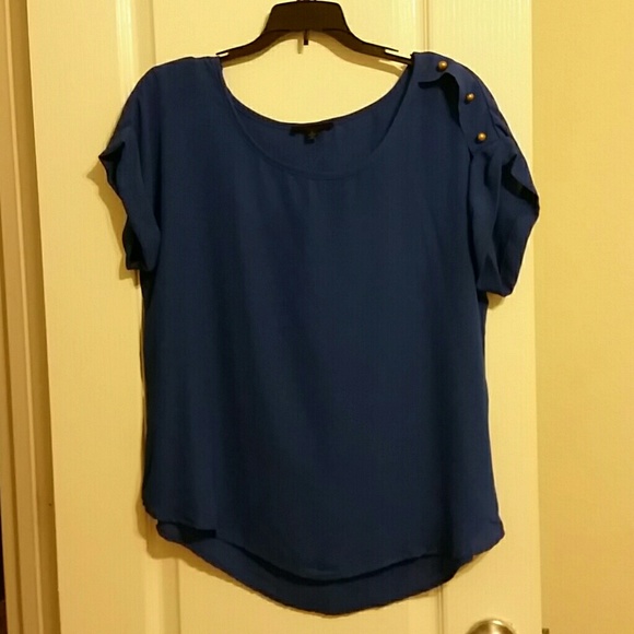 Royal Blue Sheer Blouse