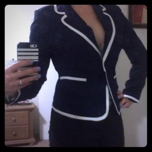 Brand new navy blue blazer with white accents