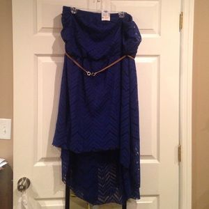 NWT Navy Blue Strapless High/Low Dress!!!