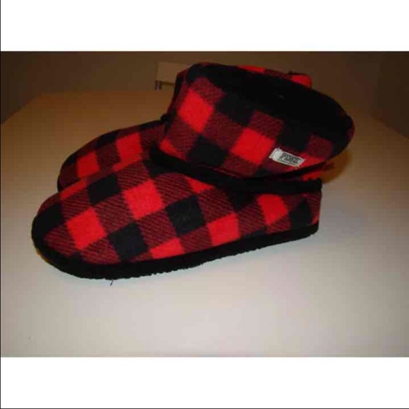 🚫SOLD🚫NEW PINK VS PLAID SLIPPER SIZE S (5-6) - Picture 2 of 4